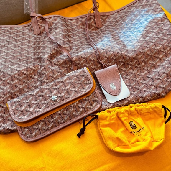 LIMITED EDITION🌸Goyard🌸Metallic Pearl Pink Saint Louis GM Tote - Picture 6 of 15